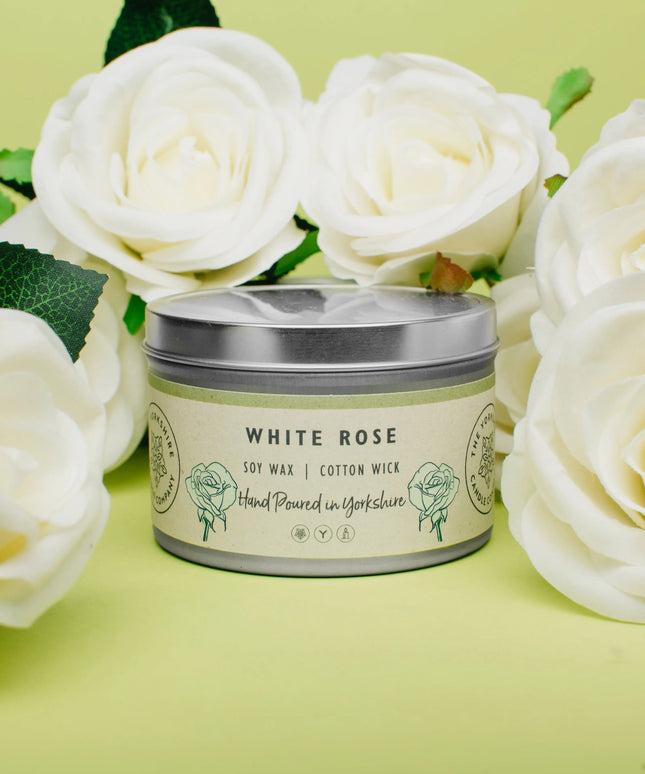 White Rose Candle The Rolling Cow