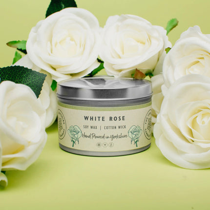 White Rose Candle The Rolling Cow