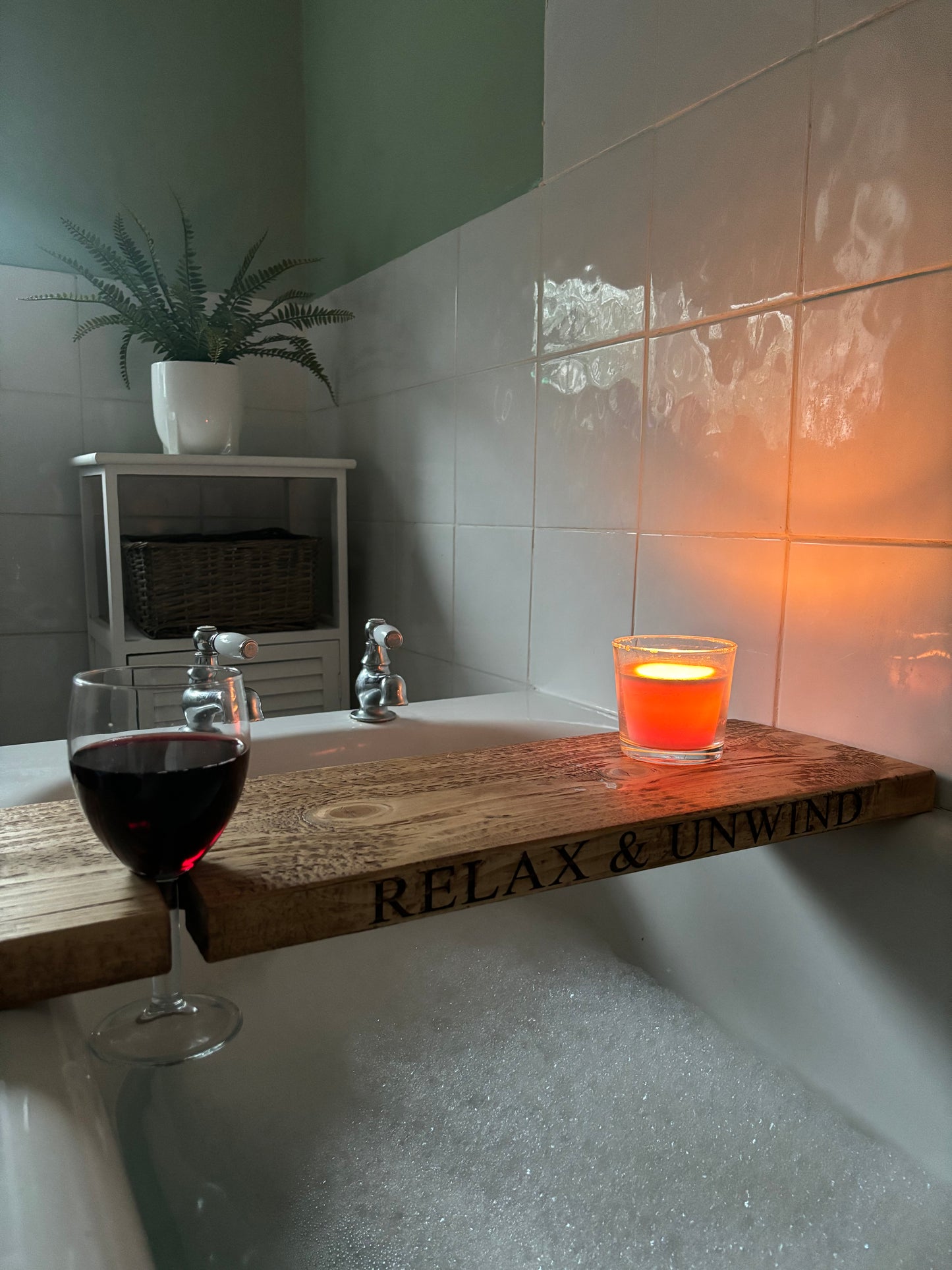 Relax & Unwind Dark Oak Bath Board