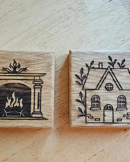 Oak Picture Coaster The Rolling Cow