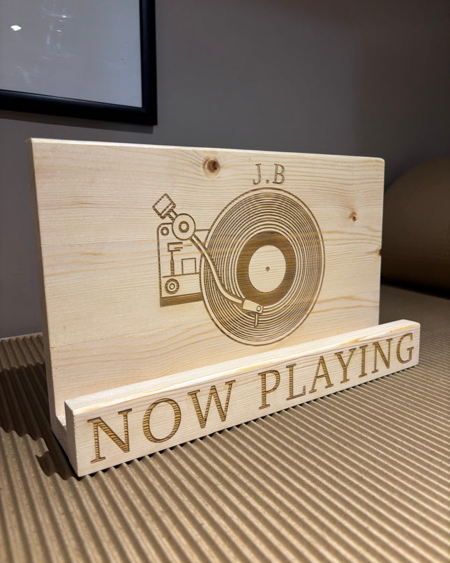 Personalised Wooden Vinyl Record Holder The Rolling Cow