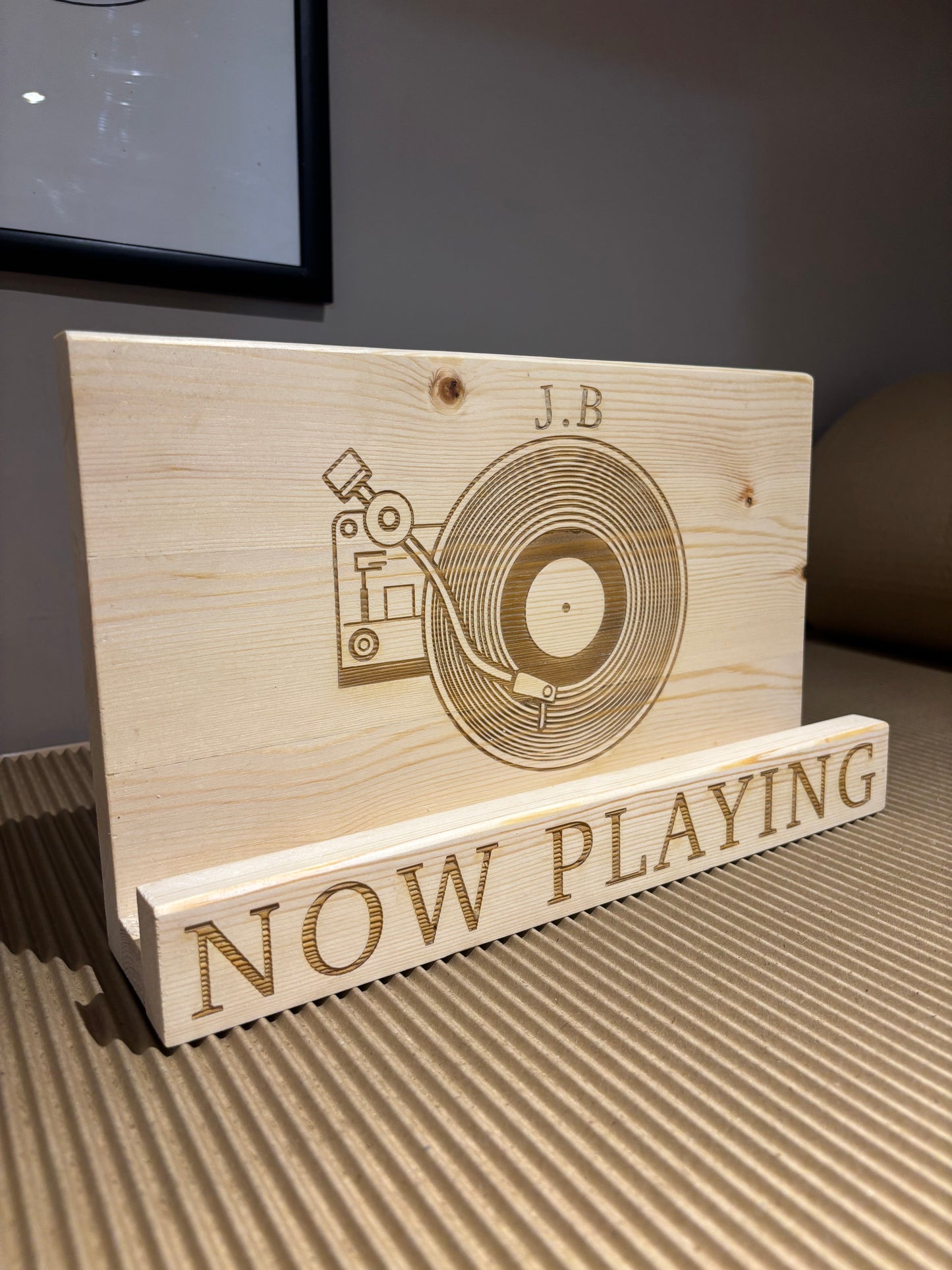 Personalised Wooden Vinyl Record Holder The Rolling Cow