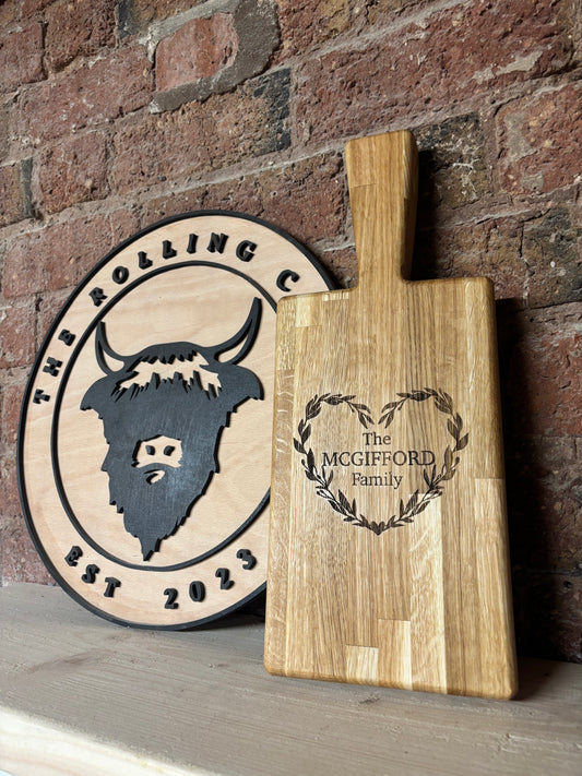 Block Oak Chunky Rustic Paddle Board