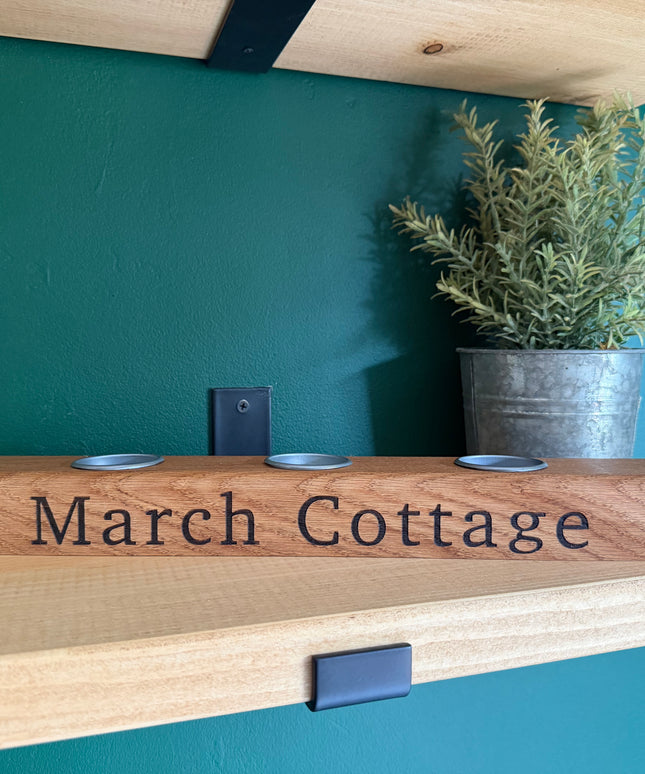 Personalised Oak Tea Light Candle Holder