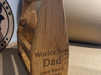 Engraved Wooden Drinks Caddy The Rolling Cow