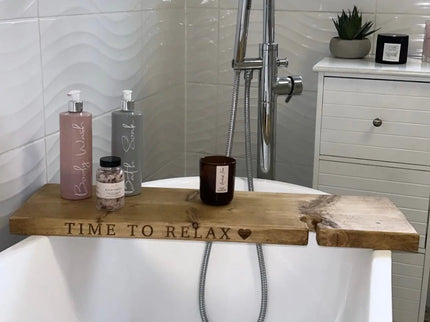 Engraved Bath Board Caddy The Rolling Cow