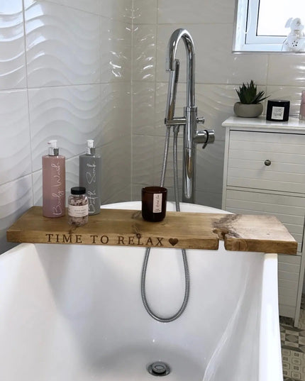 Engraved Bath Board Caddy The Rolling Cow