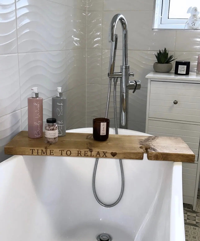 Engraved Bath Board Caddy The Rolling Cow