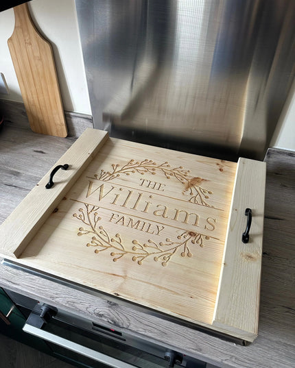 Engraved Oven Top Stove Cover The Rolling Cow