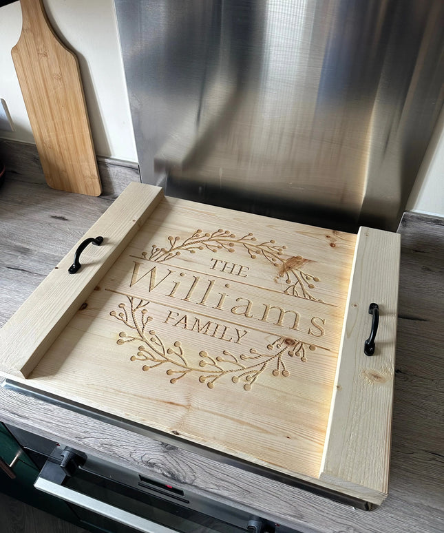 Engraved Oven Top Stove Cover The Rolling Cow