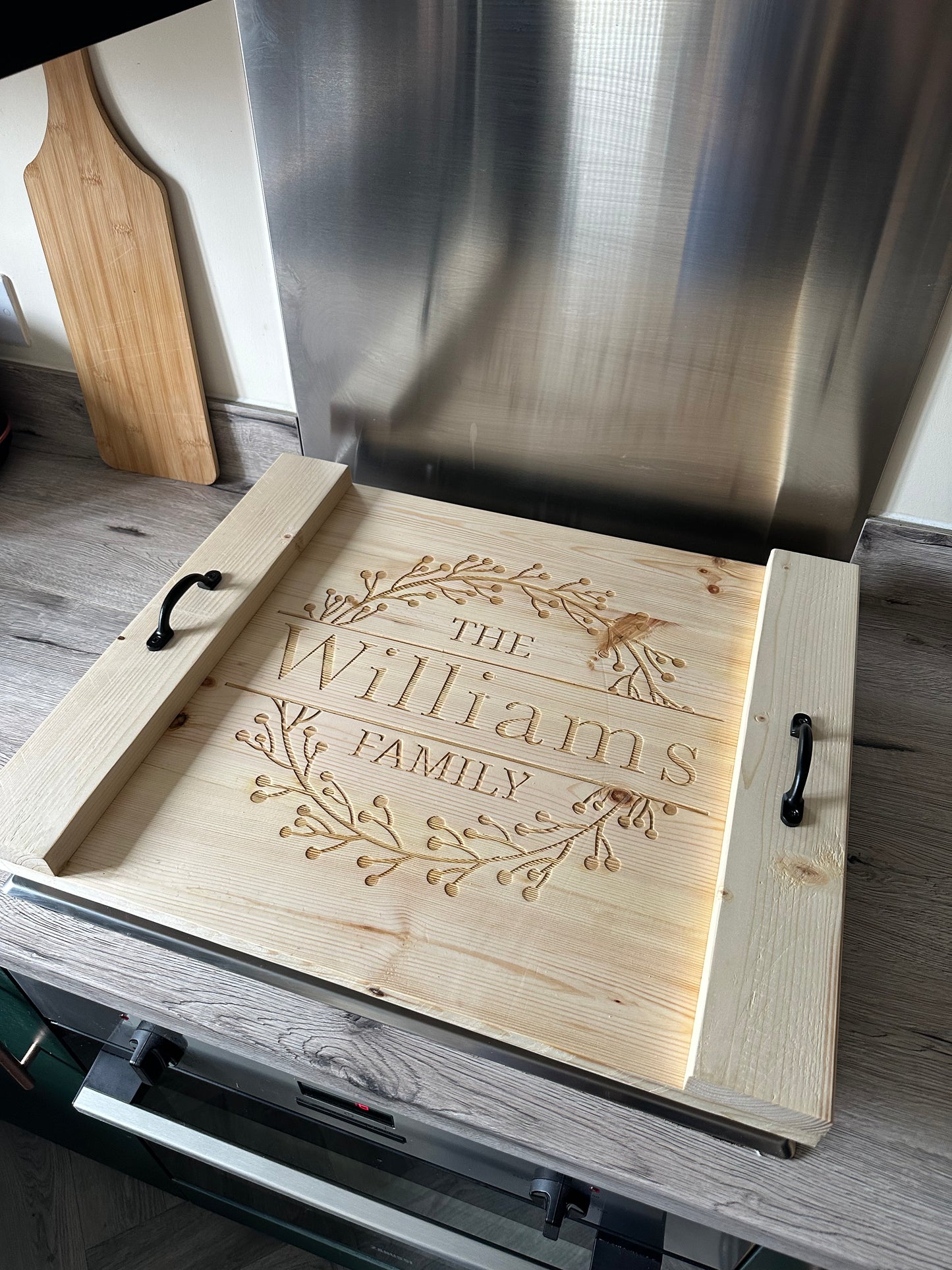 Engraved Oven Top Stove Cover