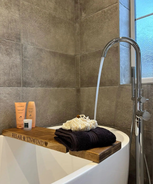 Engraved Bath Board Caddy The Rolling Cow