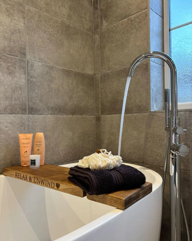 Engraved Bath Board Caddy The Rolling Cow