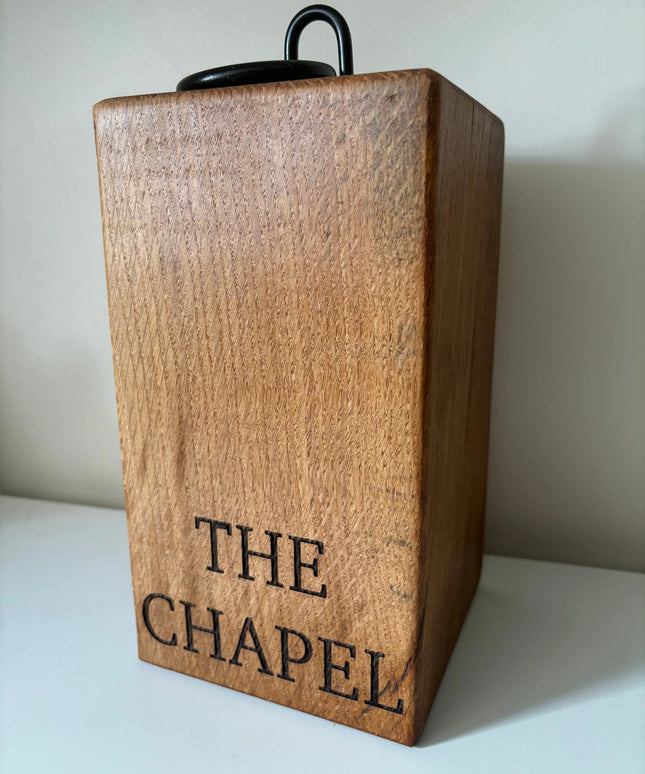 Engraved Oak Doorstop The Rolling Cow