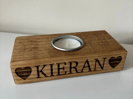 Engraved Single Tea Light Candle Holder The Rolling Cow