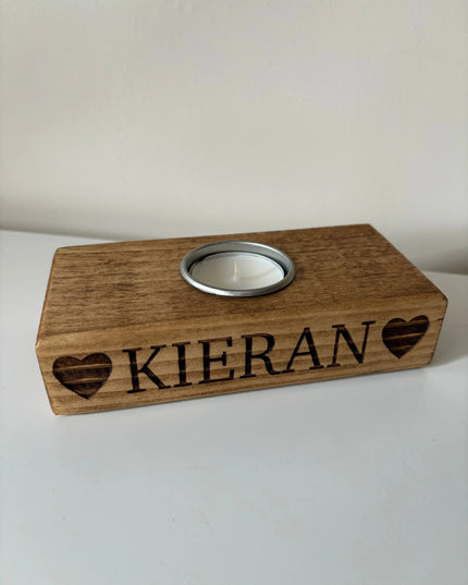 Engraved Single Tea Light Candle Holder The Rolling Cow