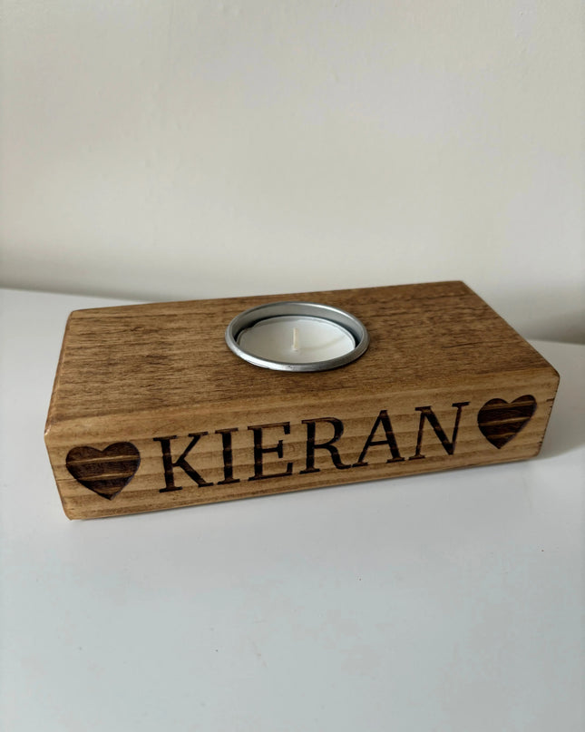 Engraved Single Tea Light Candle Holder The Rolling Cow