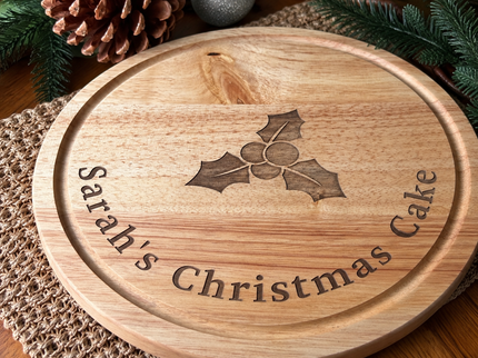 Personalised Round Christmas Cake Board