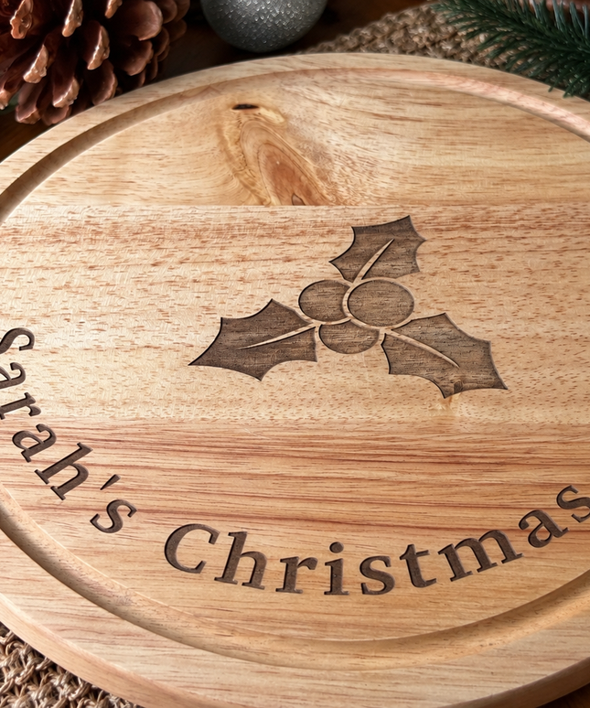 Personalised Round Christmas Cake Board