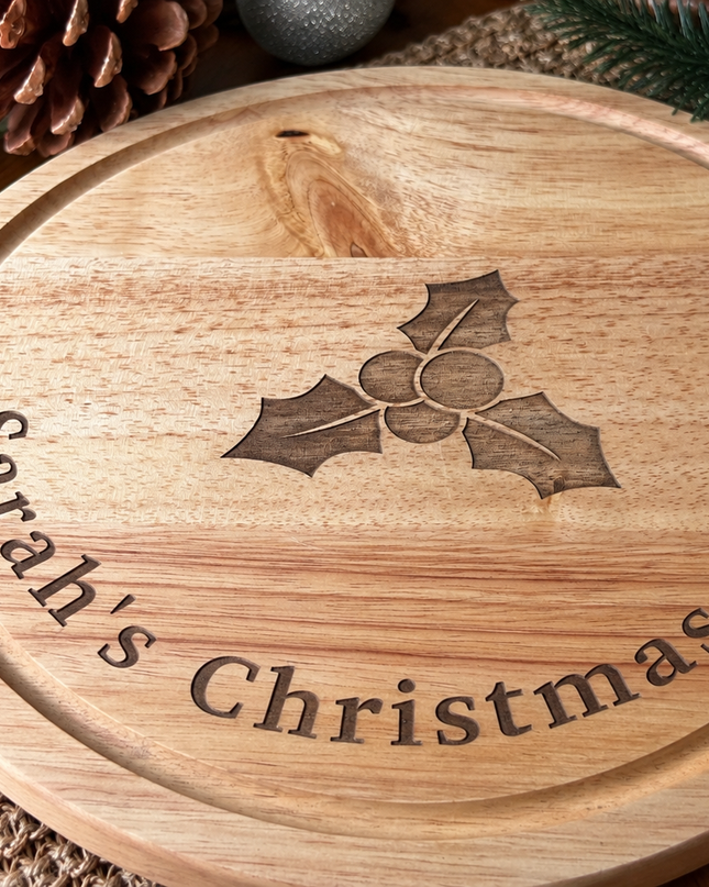 Personalised Round Christmas Cake Board