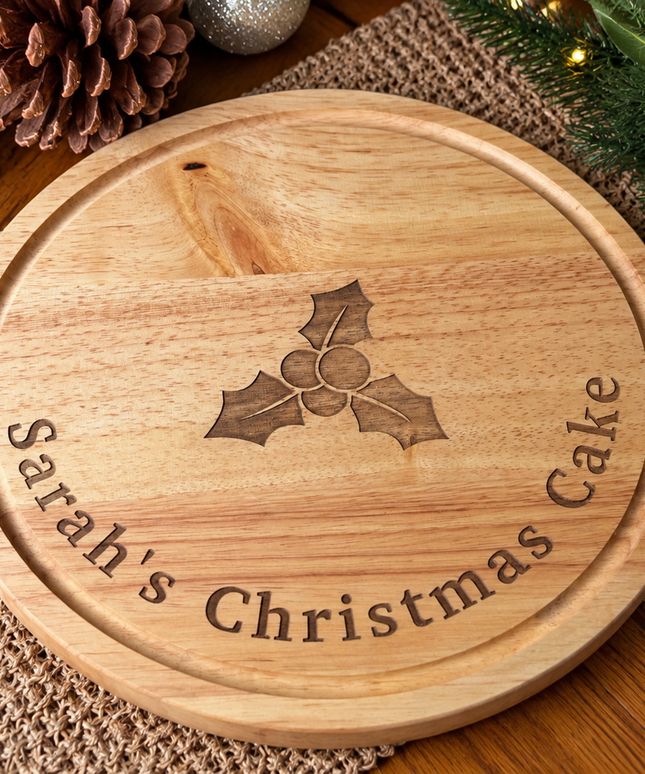 Personalised Round Christmas Cake Board