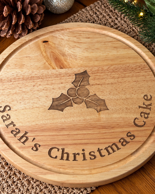 Personalised Round Christmas Cake Board
