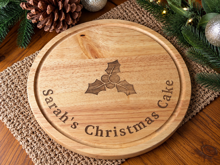 Personalised Round Christmas Cake Board