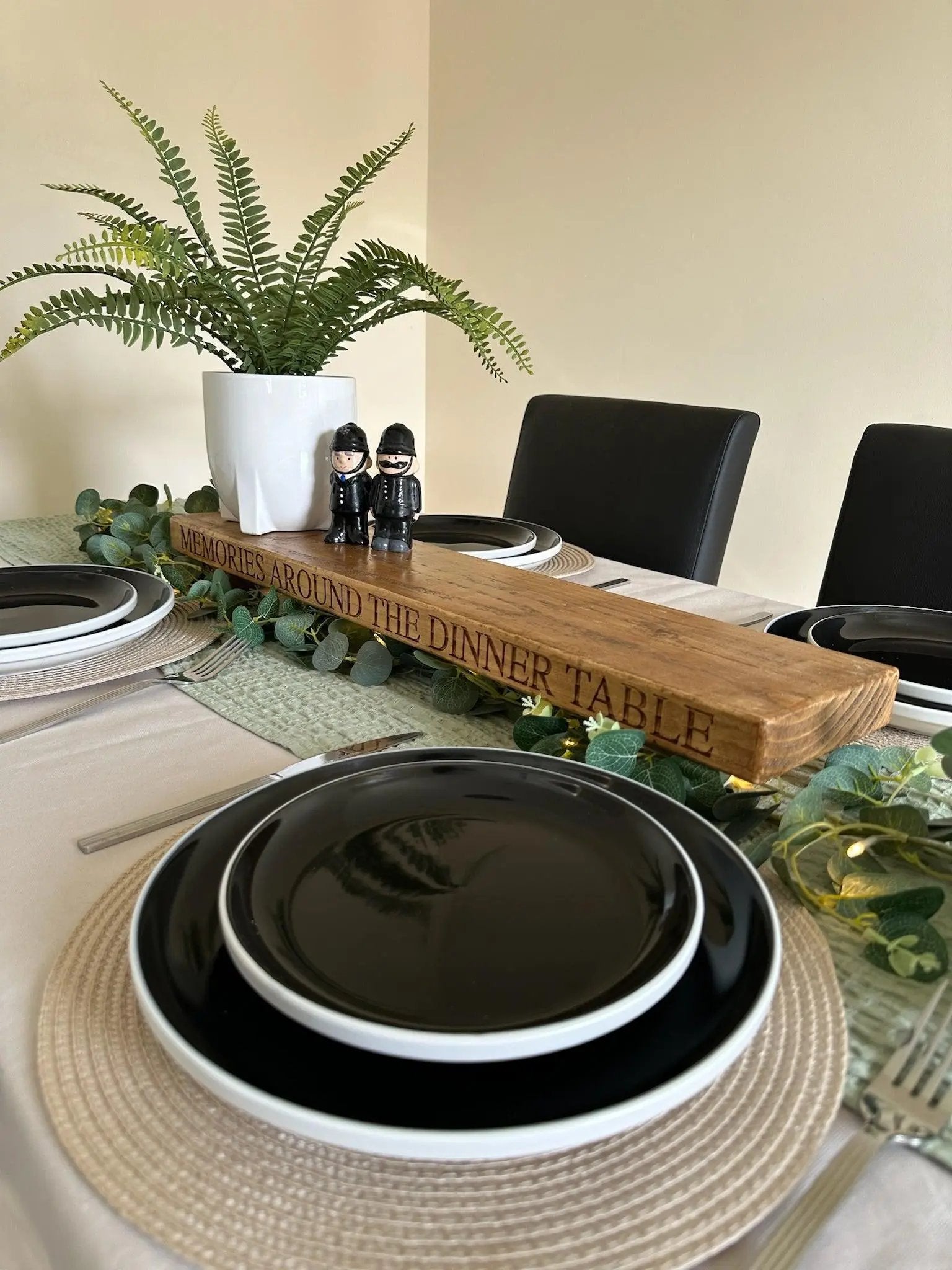Engraved Table Setting Personalised Engraved Wooden Table Centrepiece | The Rolling Cow