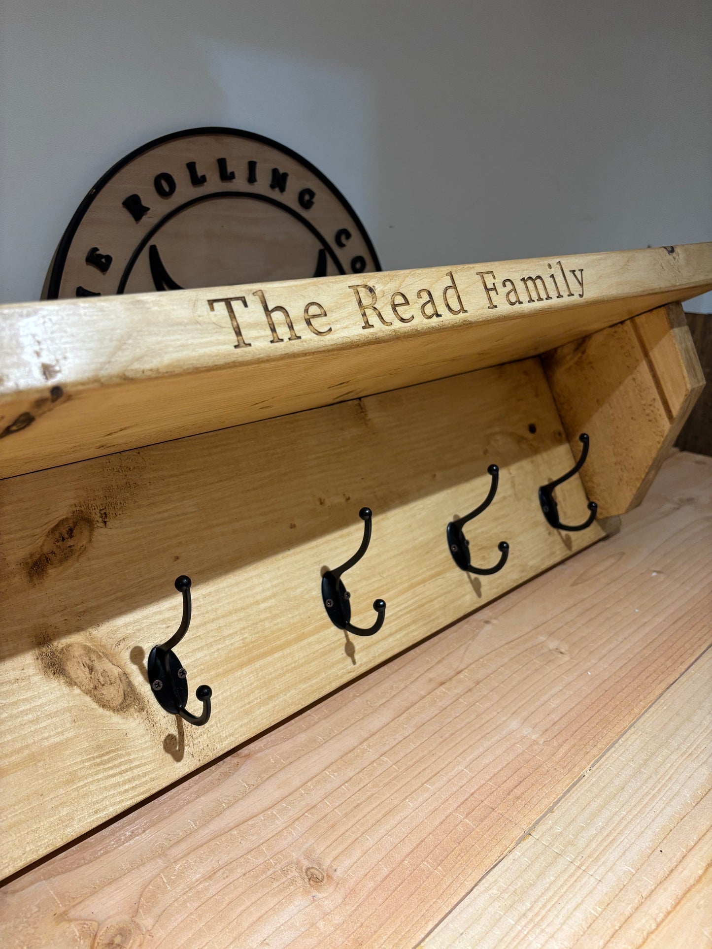 Personalised Wooden Family Coat Hooks The Rolling Cow