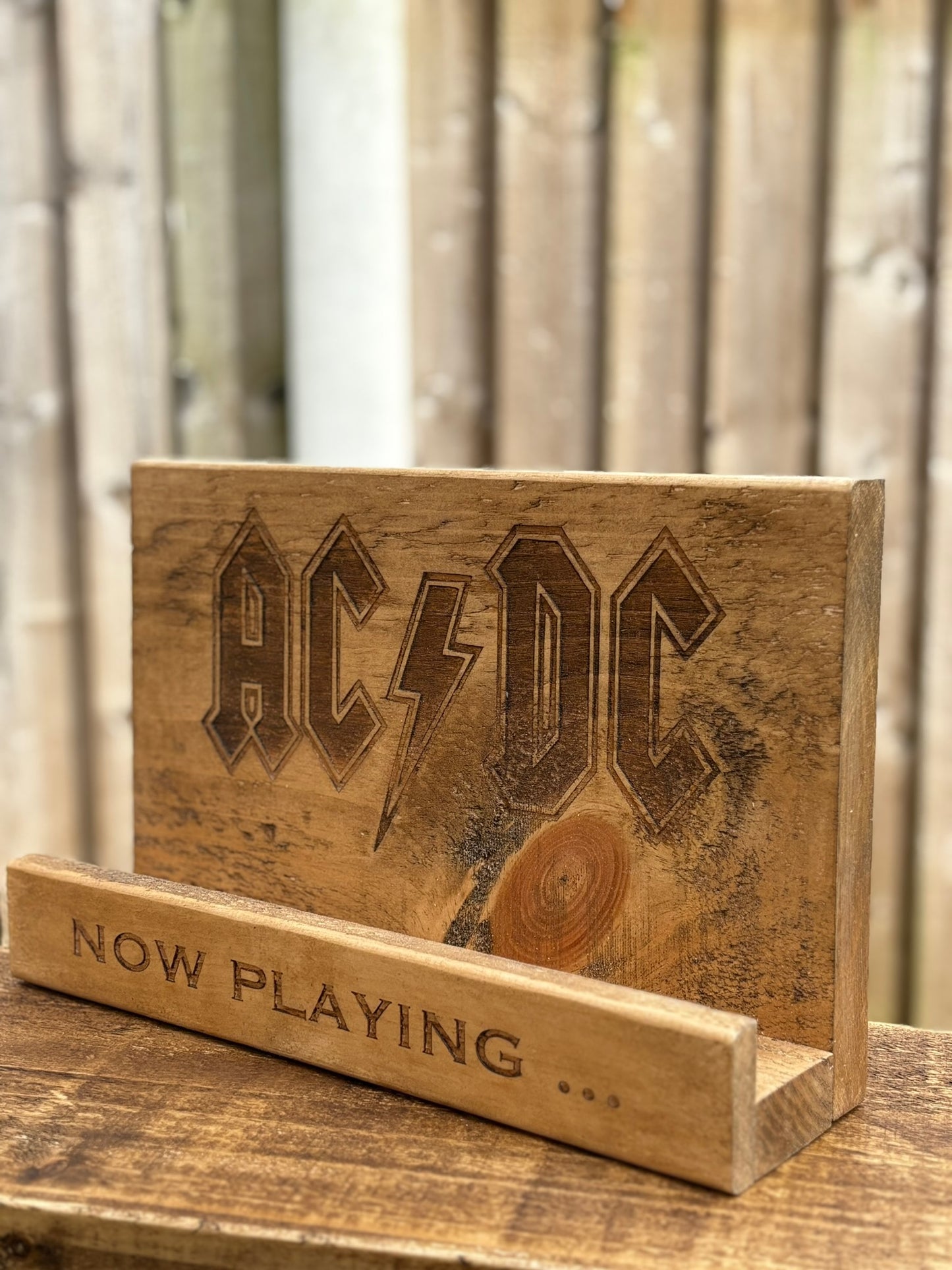 Personalised Wooden Record Holder