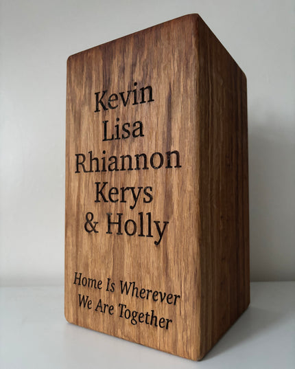 Engraved Oak Doorstop The Rolling Cow