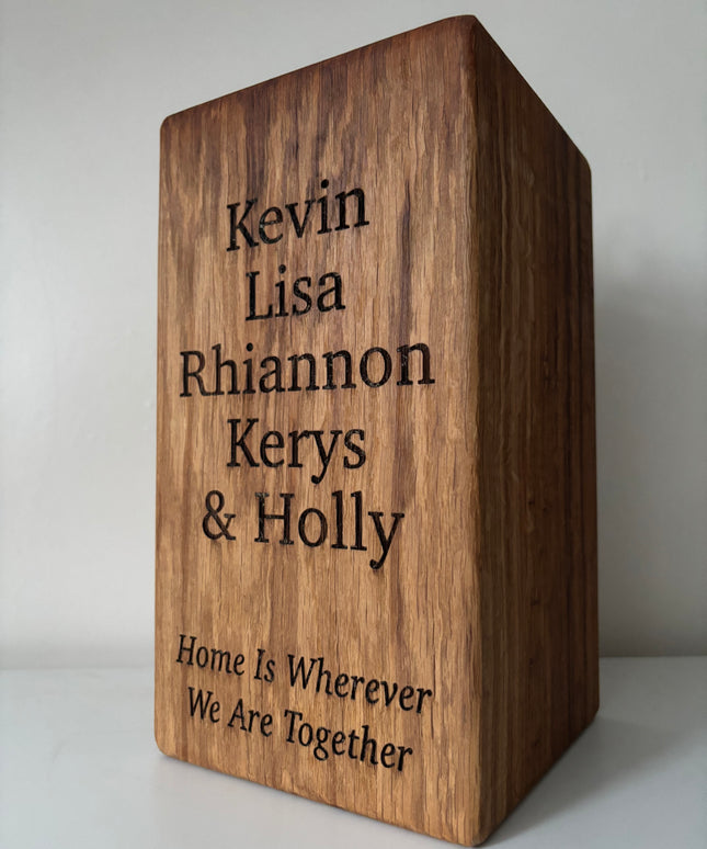 Engraved Oak Doorstop The Rolling Cow