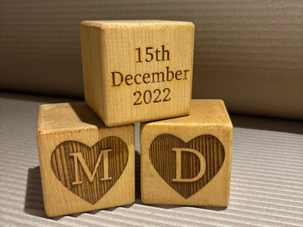 Engraved Wooden Stacking Block The Rolling Cow