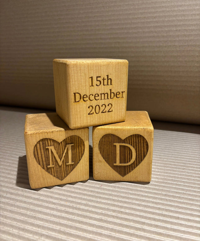 Engraved Wooden Stacking Block The Rolling Cow