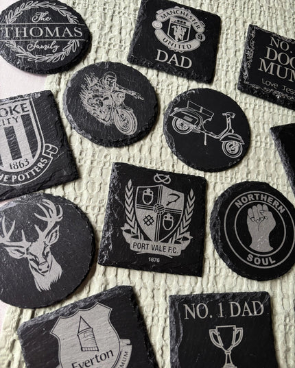 Personalised Slate Coaster The Rolling Cow