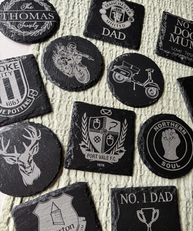 Personalised Slate Coaster The Rolling Cow