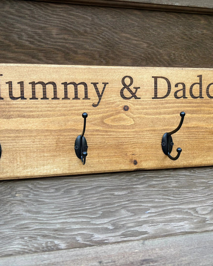 Personalised Wooden Engraved Hooks The Rolling Cow