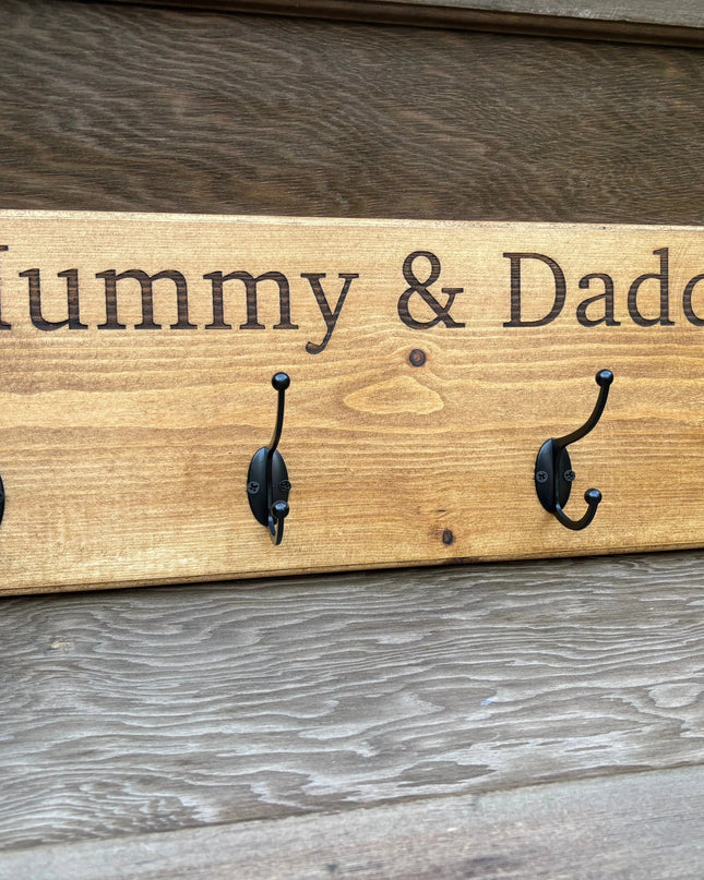 Personalised Wooden Engraved Hooks The Rolling Cow