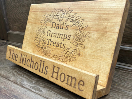 Engraved Wooden Cookbook Stand The Rolling Cow
