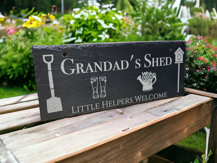 Personalised Slate Shed Sign The Rolling Cow