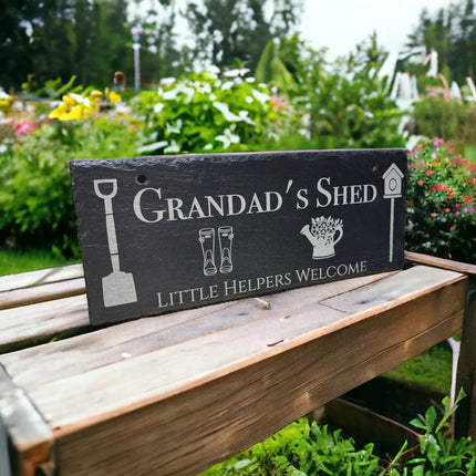 Personalised Slate Shed Sign The Rolling Cow