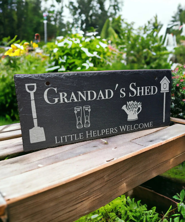 Personalised Slate Shed Sign The Rolling Cow