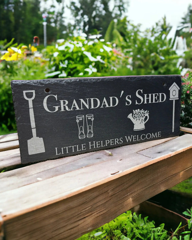 Personalised Slate Shed Sign The Rolling Cow