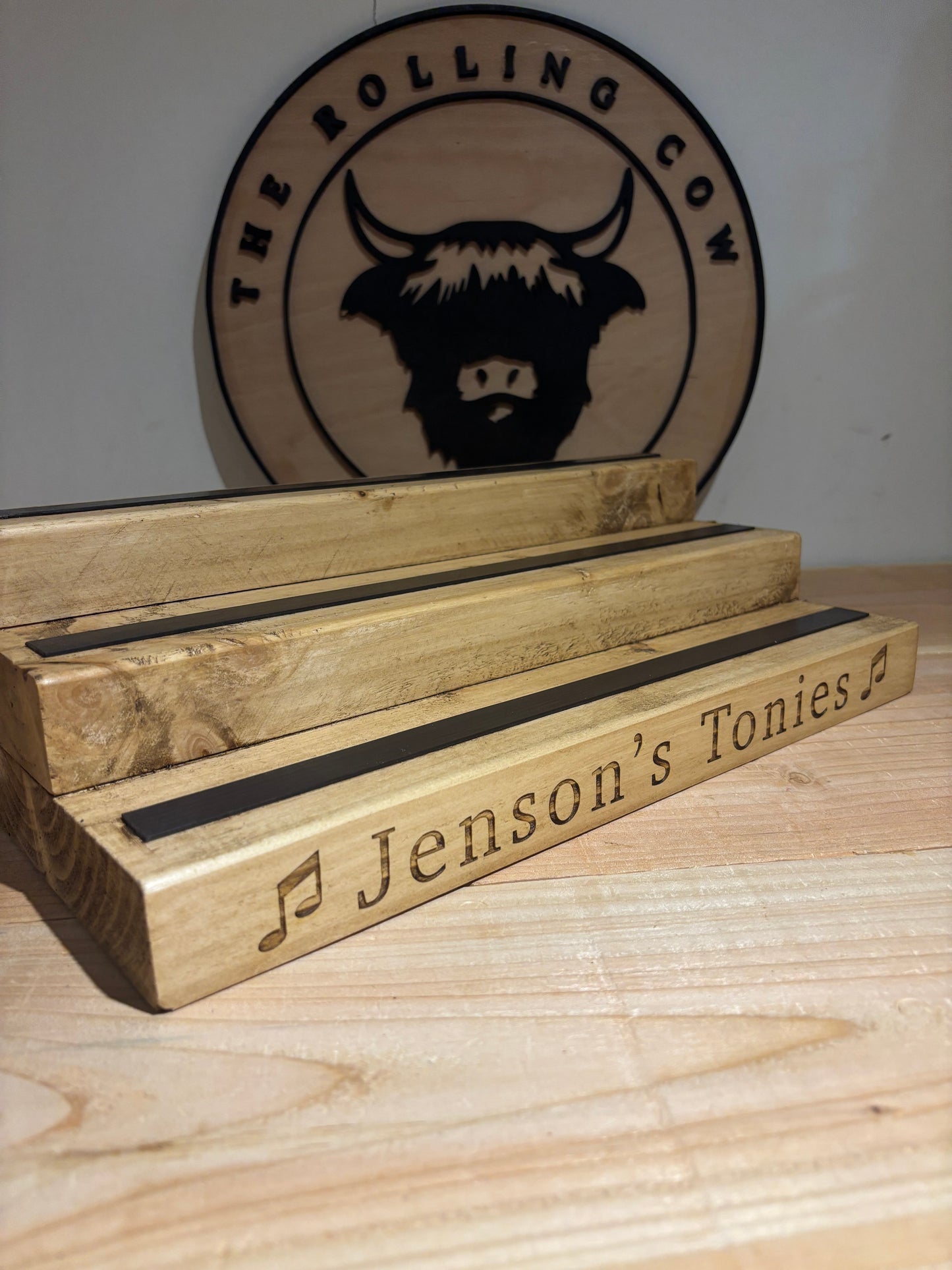 Large Engraved Tonies Character Shelf Stand The Rolling Cow