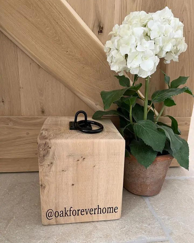 Engraved Oak Doorstop The Rolling Cow