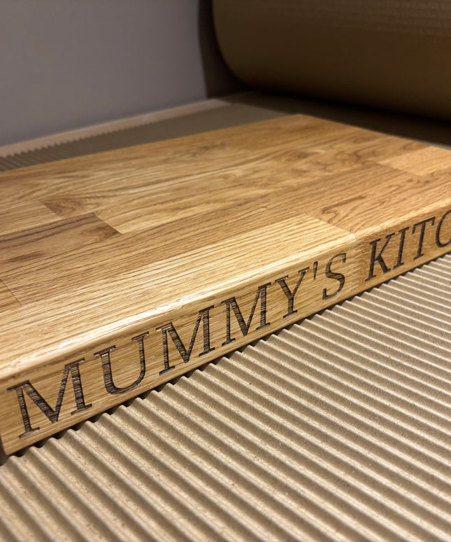 Engraved Oak Butchers Block Board The Rolling Cow