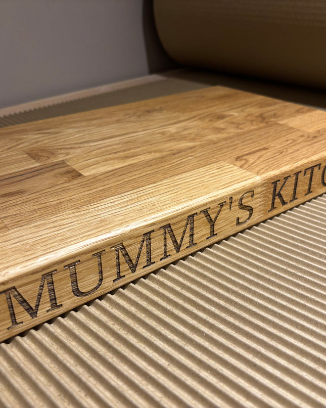 Engraved Oak Butchers Block Board The Rolling Cow