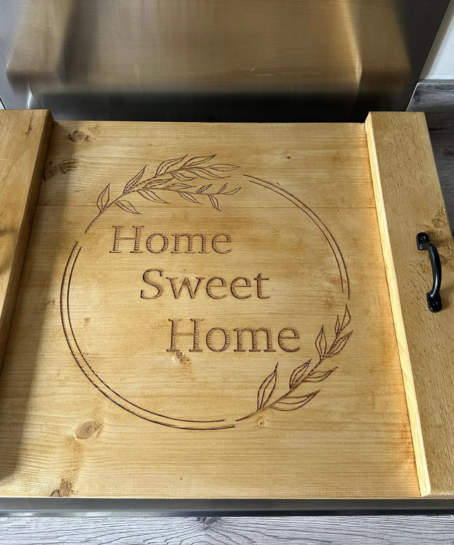 Engraved Oven Top Stove Cover The Rolling Cow