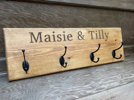 Personalised Wooden Engraved Hooks The Rolling Cow