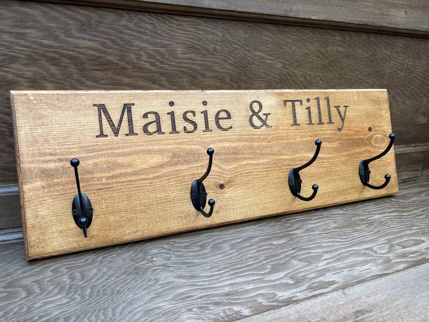 Personalised Wooden Engraved Hooks